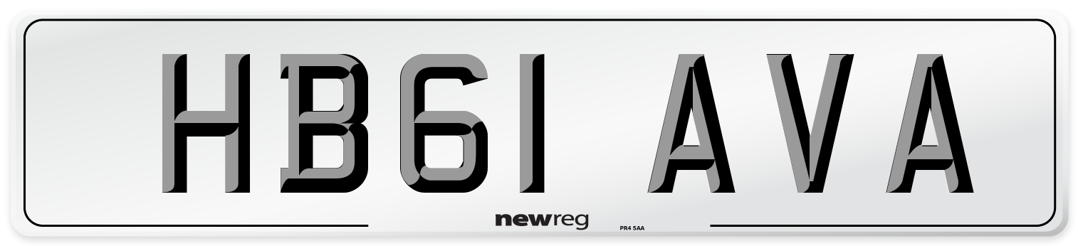 HB61 AVA Number Plate from New Reg